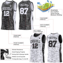 Laden Sie das Bild in den Galerie-Viewer, Uksn Individuelles Schwarz Weiß-Grau Seitenstreifen Sterne Geometrisch Splitter Sternenburst Wendbar Doppelseitig Sublimation Basketball-Set Trikot
