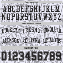 Laden Sie das Bild in den Galerie-Viewer, Uksn Individuelles Schwarz Weiß-Grau Seitenstreifen Sterne Geometrisch Splitter Sternenburst Wendbar Doppelseitig Sublimation Basketball-Set Trikot
