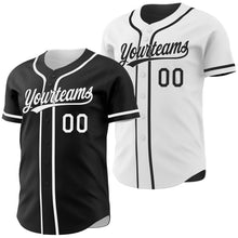 Laden Sie das Bild in den Galerie-Viewer, Uksn Individuelles Schwarz-Weiß Wendbares Baseball-Trikot mit Knopfleiste
