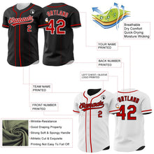 Laden Sie das Bild in den Galerie-Viewer, Uksn Individuelles Schwarz Rot-Weiß Wendbares Baseball-Trikot mit Knopfleiste
