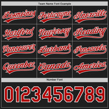 Laden Sie das Bild in den Galerie-Viewer, Uksn Individuelles Schwarz Rot-Weiß Wendbares Baseball-Trikot mit Knopfleiste

