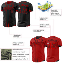 Laden Sie das Bild in den Galerie-Viewer, Uksn Individuelles Schwarz-Rot Wendbares Baseball-Trikot mit Knopfleiste

