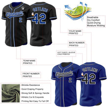 Laden Sie das Bild in den Galerie-Viewer, Uksn Individuelles Schwarz Royalblau-Weiß Wendbares Baseball-Trikot mit Knopfleiste
