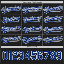 Laden Sie das Bild in den Galerie-Viewer, Uksn Individuelles Schwarz Royalblau-Weiß Wendbares Baseball-Trikot mit Knopfleiste
