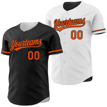 Laden Sie das Bild in den Galerie-Viewer, Uksn Individuelles Schwarz-Orange Wendbares Baseball-Trikot mit Knopfleiste

