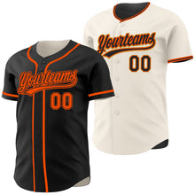 Laden Sie das Bild in den Galerie-Viewer, Uksn Individuelles Schwarz-Orange Wendbares Baseball-Trikot mit Knopfleiste
