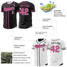 Laden Sie das Bild in den Galerie-Viewer, Uksn Individuelles Schwarz Pink-Weiß Wendbares Baseball-Trikot mit Knopfleiste
