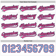 Laden Sie das Bild in den Galerie-Viewer, Uksn Individuelles Schwarz Pink-Hellblau Wendbares Baseball-Trikot mit Knopfleiste

