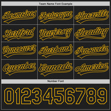 Laden Sie das Bild in den Galerie-Viewer, Uksn Individuelles Schwarz-Gold Wendbares Baseball-Trikot mit Knopfleiste
