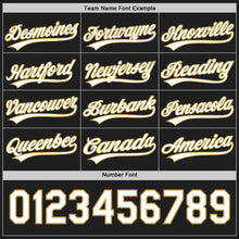 Laden Sie das Bild in den Galerie-Viewer, Uksn Individuelles Schwarz Weiß-Altgold Wendbares Baseball-Trikot mit Knopfleiste
