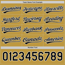 Laden Sie das Bild in den Galerie-Viewer, Uksn Individuelles Schwarz Weiß-Altgold Wendbares Baseball-Trikot mit Knopfleiste
