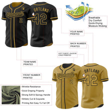 Laden Sie das Bild in den Galerie-Viewer, Uksn Individuelles Schwarz-Altgold Wendbares Baseball-Trikot mit Knopfleiste

