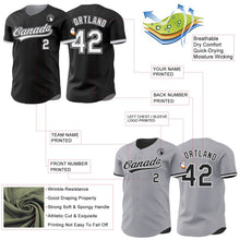 Laden Sie das Bild in den Galerie-Viewer, Uksn Individuelles Schwarz Weiß-Grau Wendbares Baseball-Trikot mit Knopfleiste
