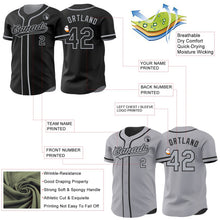 Laden Sie das Bild in den Galerie-Viewer, Uksn Individuelles Schwarz-Grau Wendbares Baseball-Trikot mit Knopfleiste

