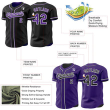 Laden Sie das Bild in den Galerie-Viewer, Uksn Individuelles Schwarz Violett-Weiß Wendbares Baseball-Trikot mit Knopfleiste
