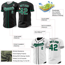 Laden Sie das Bild in den Galerie-Viewer, Uksn Individuelles Schwarz Kelly-Grün-Weiß Wendbares Baseball-Trikot mit Knopfleiste
