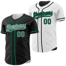 Laden Sie das Bild in den Galerie-Viewer, Uksn Individuelles Schwarz Kelly-Grün-Weiß Wendbares Baseball-Trikot mit Knopfleiste

