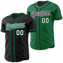 Laden Sie das Bild in den Galerie-Viewer, Uksn Individuelles Schwarz Kelly-Grün-Weiß Wendbares Baseball-Trikot mit Knopfleiste

