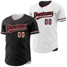 Laden Sie das Bild in den Galerie-Viewer, Uksn Individuelles Schwarz Weiß Wendbares Baseball-Trikot mit Knopfleiste
