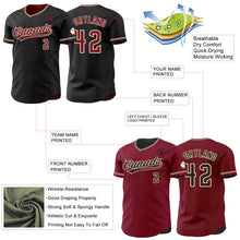 Laden Sie das Bild in den Galerie-Viewer, Uksn Individuelles Schwarz Karmesinrot-City Creme Wendbares Baseball-Trikot mit Knopfleiste
