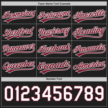 Laden Sie das Bild in den Galerie-Viewer, Uksn Individuelles Schwarz Karmesinrot-Weiß Wendbares Baseball-Trikot mit Knopfleiste
