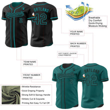 Laden Sie das Bild in den Galerie-Viewer, Uksn Individuelles Schwarz-Petrol Wendbares Baseball-Trikot mit Knopfleiste
