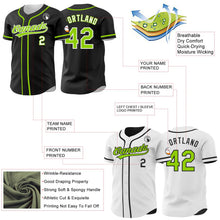 Laden Sie das Bild in den Galerie-Viewer, Uksn Individuelles Schwarz Neongrün-Weiß Wendbares Baseball-Trikot mit Knopfleiste
