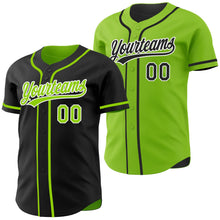 Laden Sie das Bild in den Galerie-Viewer, Uksn Individuelles Schwarz Neongrün-Weiß Wendbares Baseball-Trikot mit Knopfleiste
