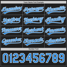 Laden Sie das Bild in den Galerie-Viewer, Uksn Individuelles Schwarz Elektrisch Blau-Weiß Wendbares Baseball-Trikot mit Knopfleiste
