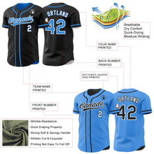 Laden Sie das Bild in den Galerie-Viewer, Uksn Individuelles Schwarz Elektrisch Blau-Weiß Wendbares Baseball-Trikot mit Knopfleiste
