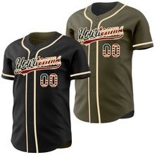 Laden Sie das Bild in den Galerie-Viewer, Uksn Individuelles Schwarz Oliv Wendbares Baseball-Trikot mit Knopfleiste
