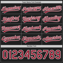 Laden Sie das Bild in den Galerie-Viewer, Uksn Individuelles Schwarz Kardinalrot-Weiß Wendbares Baseball-Trikot mit Knopfleiste
