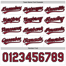 Laden Sie das Bild in den Galerie-Viewer, Uksn Individuelles Schwarz Kardinalrot-Weiß Wendbares Baseball-Trikot mit Knopfleiste
