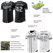 Laden Sie das Bild in den Galerie-Viewer, Uksn Individuelles Schwarz-Silber Wendbares Baseball-Trikot mit Knopfleiste
