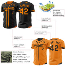 Laden Sie das Bild in den Galerie-Viewer, Uksn Individuelles Schwarz-Bay Orange Wendbares Baseball-Trikot mit Knopfleiste

