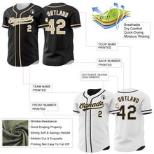 Laden Sie das Bild in den Galerie-Viewer, Uksn Individuelles Schwarz Vegas-Gold-Weiß Wendbares Baseball-Trikot mit Knopfleiste
