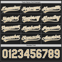 Laden Sie das Bild in den Galerie-Viewer, Uksn Individuelles Schwarz Vegas-Gold-Weiß Wendbares Baseball-Trikot mit Knopfleiste
