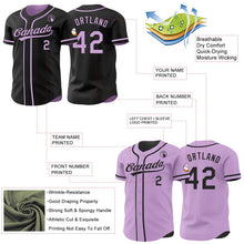 Laden Sie das Bild in den Galerie-Viewer, Uksn Individuelles Schwarz-Hellviolett Wendbares Baseball-Trikot mit Knopfleiste
