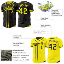 Laden Sie das Bild in den Galerie-Viewer, Uksn Individuelles Schwarz-Hellgelb Wendbares Baseball-Trikot mit Knopfleiste
