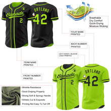 Laden Sie das Bild in den Galerie-Viewer, Uksn Individuelles Schwarz-Neongrün Wendbares Baseball-Trikot mit Knopfleiste
