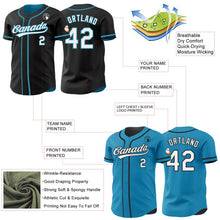 Laden Sie das Bild in den Galerie-Viewer, Uksn Individuelles Schwarz Weiß-Pantherblau Wendbares Baseball-Trikot mit Knopfleiste
