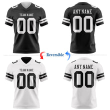 Laden Sie das Bild in den Galerie-Viewer, Uksn Individuelles Schwarz-Weiß Wendbares Zweiseitiges Authentisches Football Trikot
