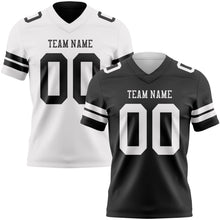 Laden Sie das Bild in den Galerie-Viewer, Uksn Individuelles Schwarz-Weiß Wendbares Zweiseitiges Authentisches Football Trikot
