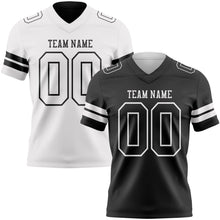 Laden Sie das Bild in den Galerie-Viewer, Uksn Individuelles Schwarz-Weiß Wendbares Zweiseitiges Authentisches Football Trikot
