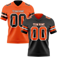 Laden Sie das Bild in den Galerie-Viewer, Uksn Individuelles Schwarz Orange-Weiß Wendbares Zweiseitiges Authentisches Football Trikot
