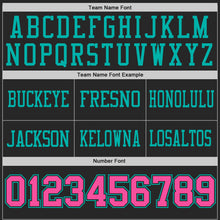 Laden Sie das Bild in den Galerie-Viewer, Uksn Individuelles Schwarz Pink-Aqua Wendbares Zweiseitiges Authentisches Football Trikot
