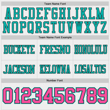 Laden Sie das Bild in den Galerie-Viewer, Uksn Individuelles Schwarz Pink-Aqua Wendbares Zweiseitiges Authentisches Football Trikot

