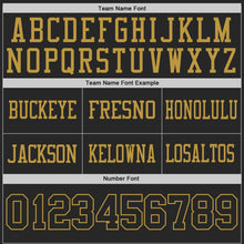 Laden Sie das Bild in den Galerie-Viewer, Uksn Individuelles Schwarz-Altgold Wendbares Zweiseitiges Authentisches Football Trikot
