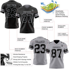Laden Sie das Bild in den Galerie-Viewer, Uksn Individuelles Schwarz-Grau Wendbares Zweiseitiges Authentisches Football Trikot
