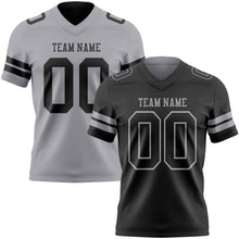 Laden Sie das Bild in den Galerie-Viewer, Uksn Individuelles Schwarz-Grau Wendbares Zweiseitiges Authentisches Football Trikot

